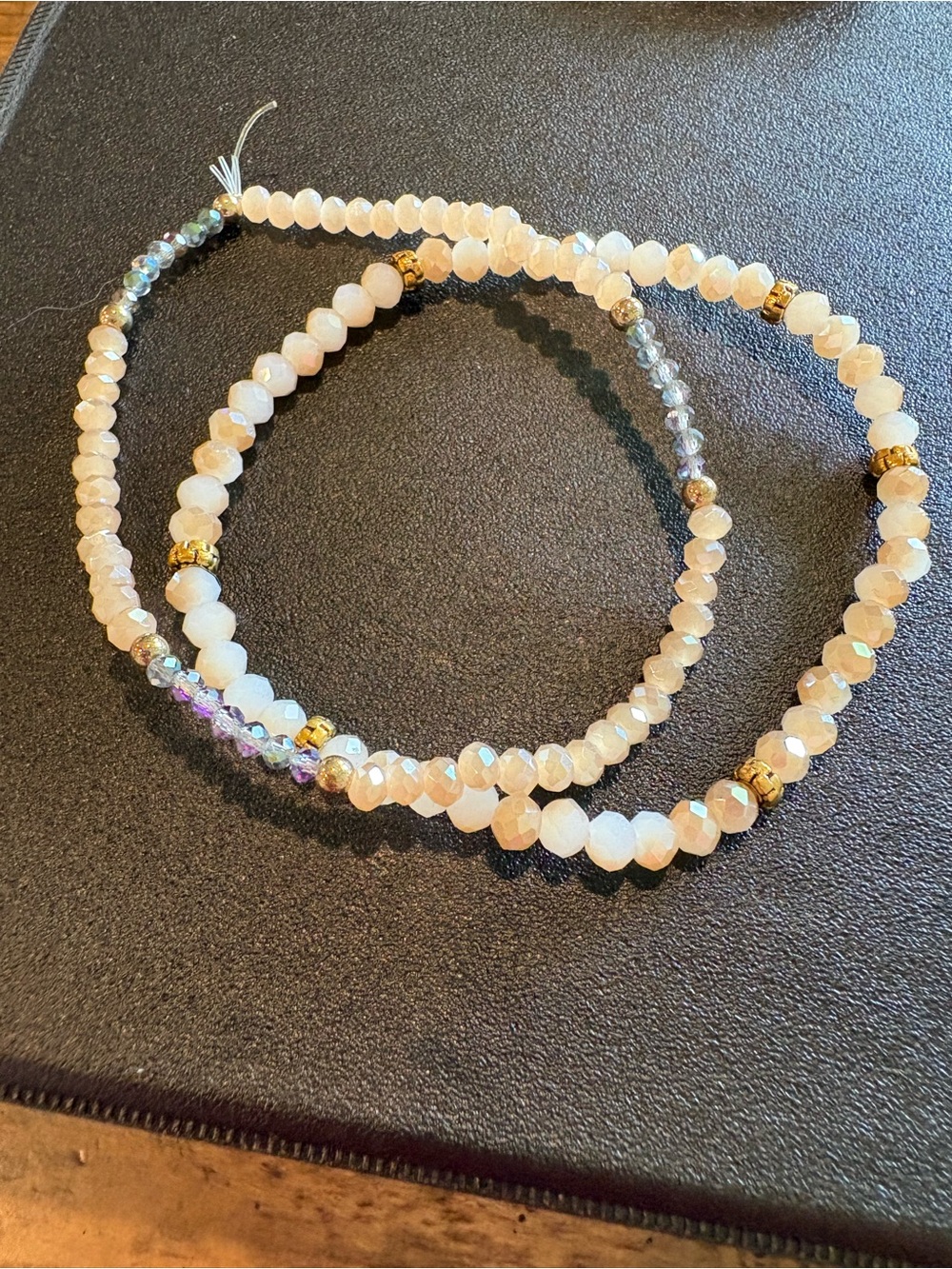Gold and Multicolor Beaded Stackable Women’s Bracelet Set - Picture 2 of 8